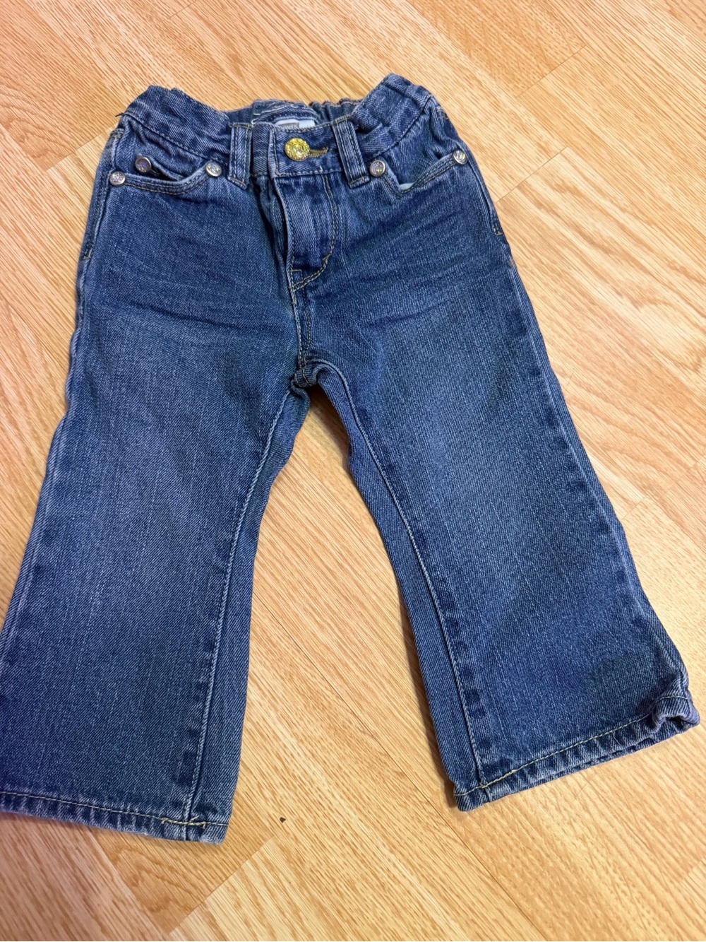 Levi's Baby Girls Glitter Button Flap Pocket Bootcut Jeans - Size 18M